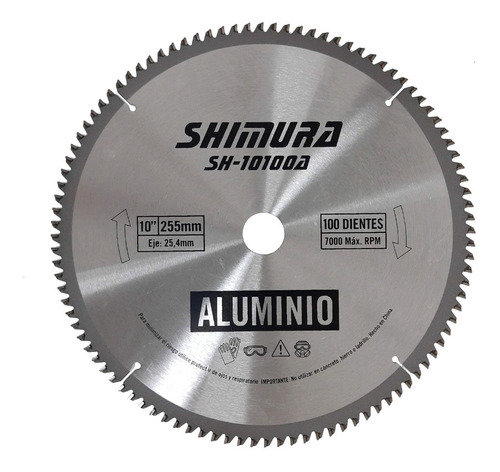 Disco Corte Para Aluminio 10 Pulgadas (255mm) - 100 Dientes