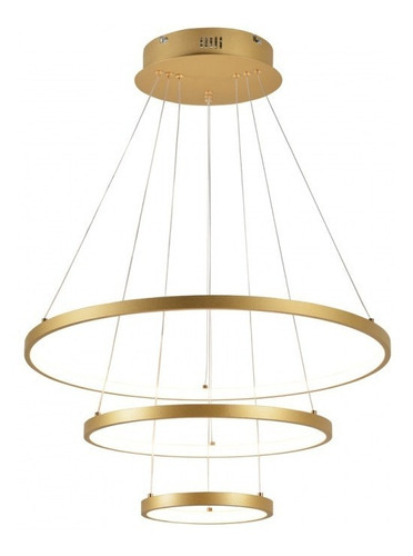 Lustre Pendente Led 3 Anéis Dourado Silicone Moderno 3000k 110V/220V SINDORA DCD03009