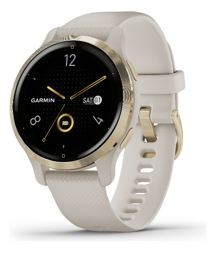 Reloj Gps Multideporte Garmin Venu 2s Crema/oro Suave