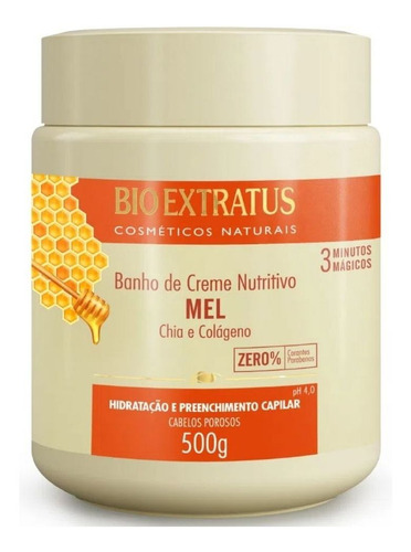Banho De Creme Nutritivo Mel Bio Extratus 500g