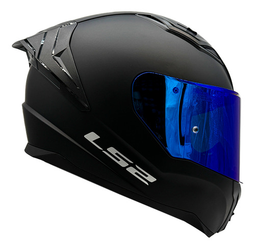 Casco Integral Ls2 Ff810 Negro Matte / Mica Azul Codigo Qr