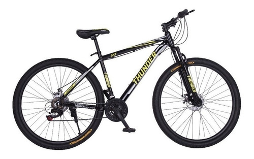 Imagen 1 de 4 de Mountain bike Thunder Sky 2.0 R29 21v frenos shimano tz50 y sunrun qd35 color negro/verde con pie de apoyo