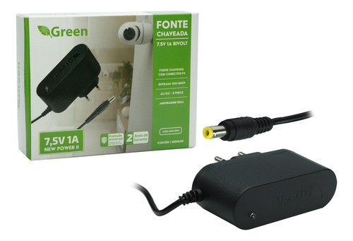Fonte Estabilizada Chaveada 7.5v 1amp Bivolt Plug P4 - 2,1mm