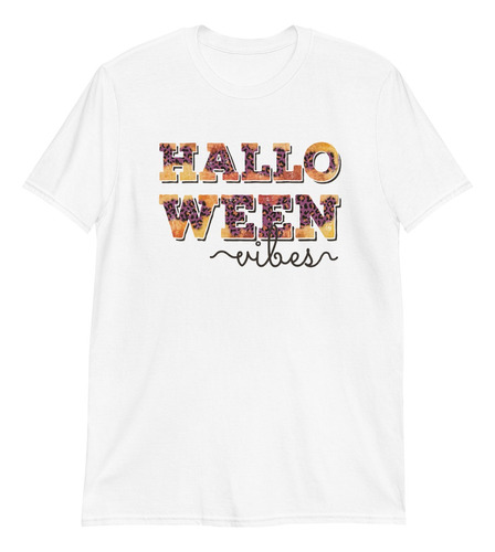 Playera Halloween Vibes Letras Chill Dia De Muertos 