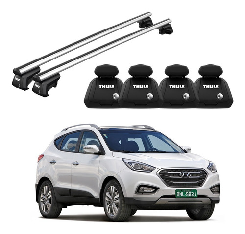 Rack Bagageiro Teto Thule Xt Prata Hyundai Ix35 2015