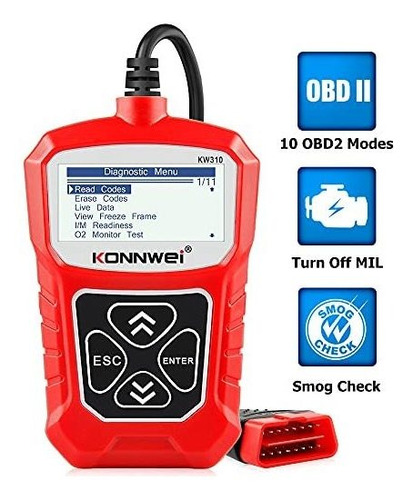 Konnwei Kw310 Escáner Obd2 Funciones Obdii Completas 10 Mod