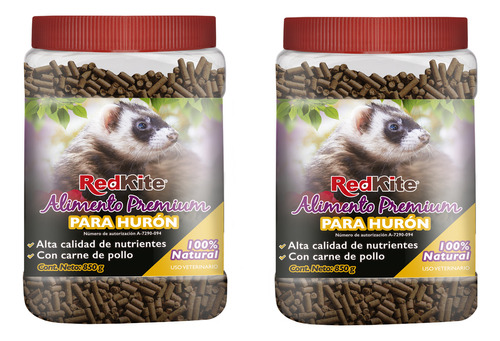 Combo Redkite Alimento Para Hurón 850g 2 Pzas