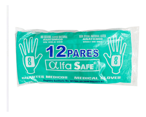 Guantes Alfasafe Latex 8 X 12 Pares