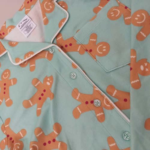 Pijama Niñas Galletas De Jengibre Navidad Gingerbread 2 Pzs