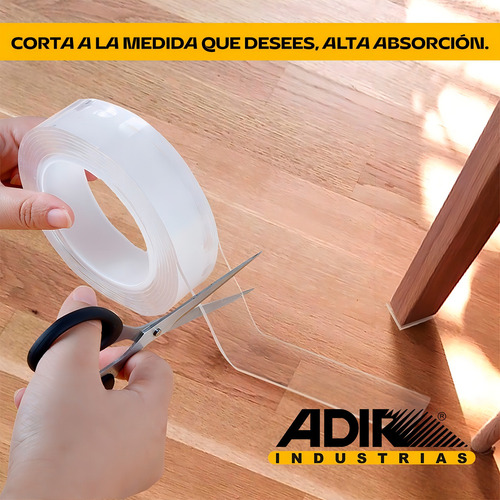 Cinta Nano tape doble cara adhesiva trasparente lavable a prueba de agua blanco genérica.
