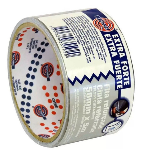 Imagem 1 de 1 de Fita Silver Tape Multiuso 50x5 Reforçada Para Dutos Flexível