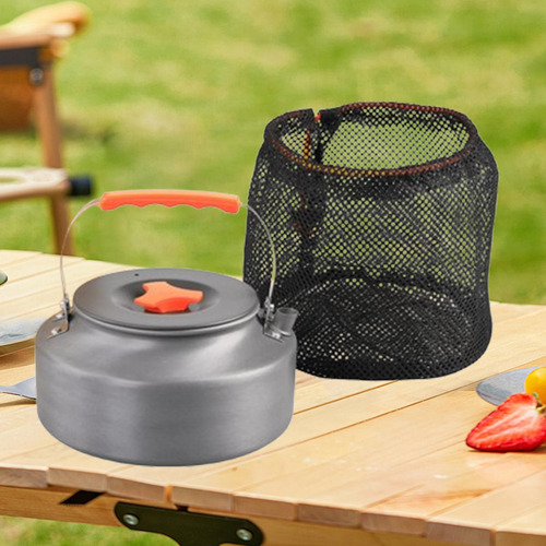 Hervidor De Campamento Al Aire Libre, Tetera Mango Naranja