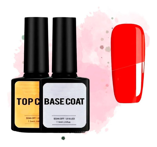  Esmalte de uñas tratamiento Kit de Base Coat + Top Coat de 7mL - Pack de 2 unidades color Transparente