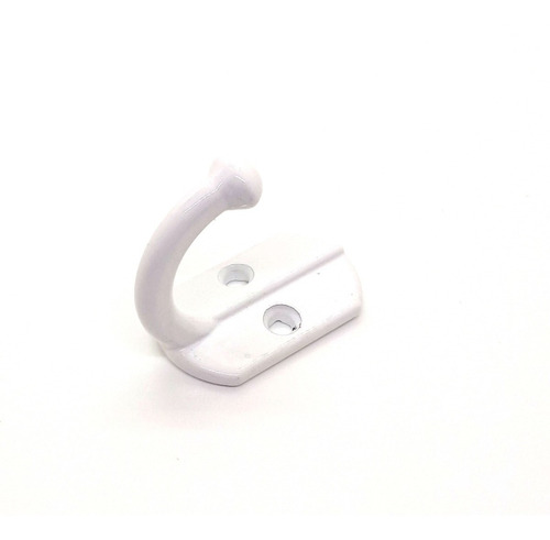 Imagen 1 de 3 de Percha Simple Gancho Aluminio Epoxy Blanco O Negro X 5 Uni.