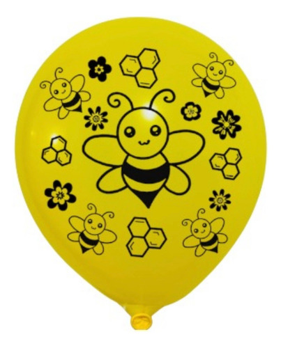 50 Globos De Latex Para Fiesta Tematica De Abejas Tamaño 9 Color Amarillo Y Negro