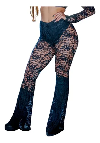 Pantalon con encaje abajo new arrivals