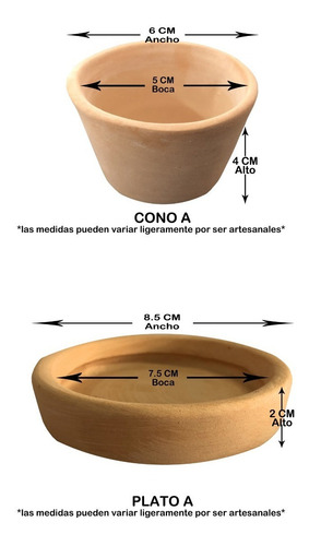 Imagen 10 de 10 de Kit 10 Macetas De Barro Para Pintar