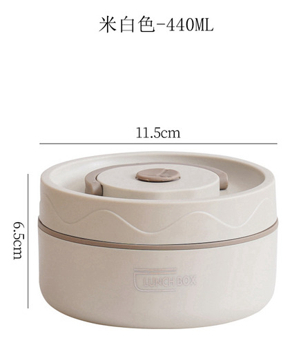 Lancheira De Microondas Esbranquiçada 304 (440 Ml) (aço Inox