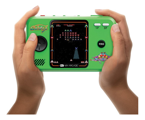 My Arcade Galaga/galaxian Pocket Player Pro: Sistema De Videojuegos Portátil Con 2 Juegos, Visualización A Color De 2.7 Pulgadas, Diseño Ergonómico