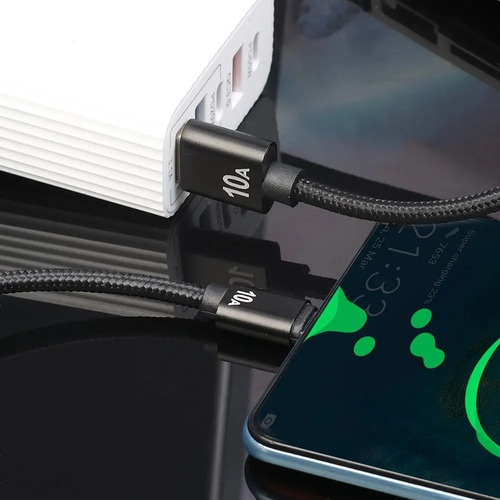 Cable De Datos De Carga Rápida De 120 W, 10 A, Cable Usb Tip
