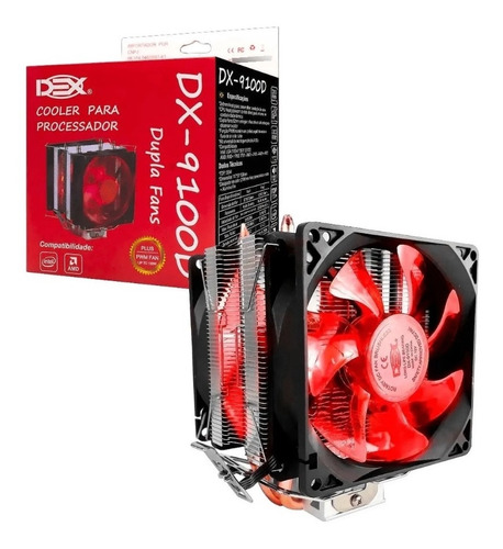 Cooler Para Processador Dex Amd Intel Tdp 130w Dx-9100 Verme