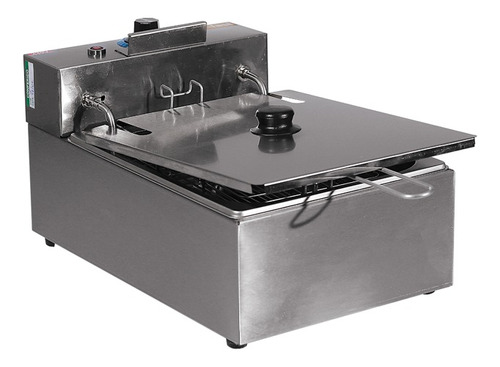 Fritador C/ Tampa 5 Litros 220v 1 Cuba Aço Inox Top Garantia