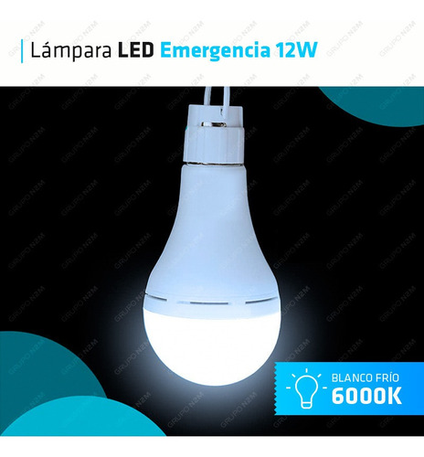 Lampara Led Emergencia 12w 3 Horas Autonomia Frio Mfull
