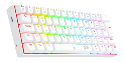 Teclado gamer Redragon Dragonborn K630 QWERTY Redragon Brown inglés US color blanco con luz RGB