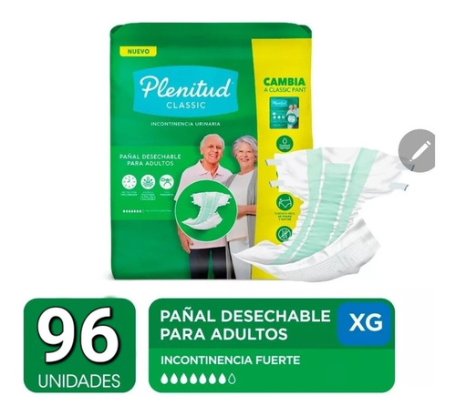 Pack Plenitud Classic Pañal Para Adultos Xg X 96 Unid.