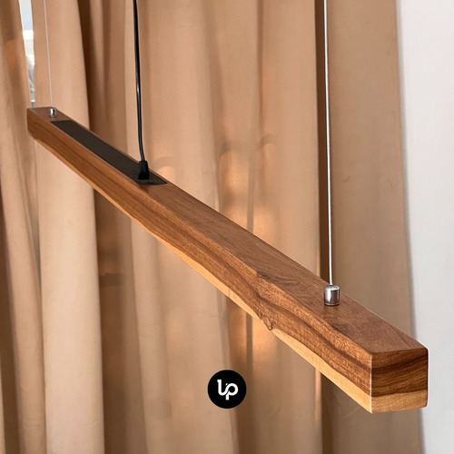 Lampara Colgante Led De Madera Maciza Petiribi 230cm Moderna Petiribí