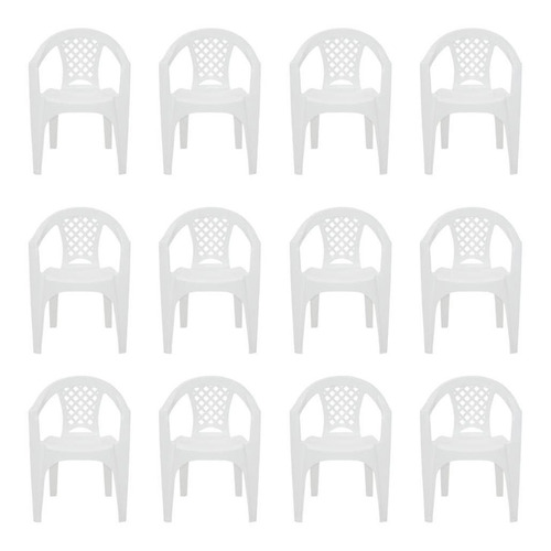 Imagem 1 de 5 de Combo 12 Cadeiras Com Apoio Para Braços Iguape Br