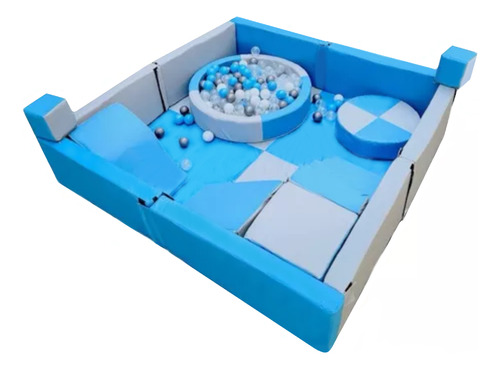 Mega Corral Infantil Color Azul Perla