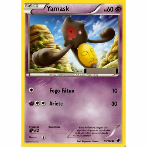 Yamask - Pokémon Psíquico Comum - 55/116 - Pokemon Card Game