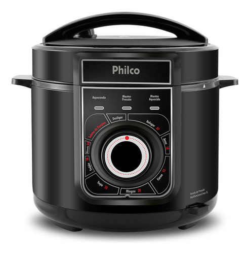 Panela De Pressão Philco Ppp02pi Inox Multifuncional 5l Cor Preto