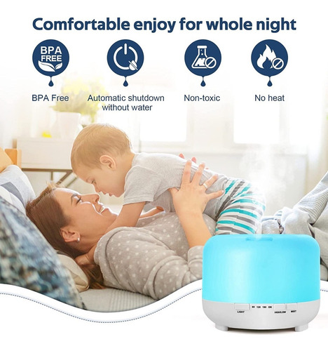 Imagen 10 de 10 de Humidificador Ultrasonico Aire Purificador Lampara Colores