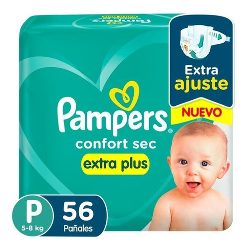 Pañales Pampers Confort Sec Max  P x 56 unidades