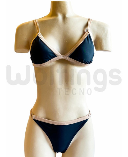 Bikini Malla Mujer Conjunto Triangulo Colaless  Regulable