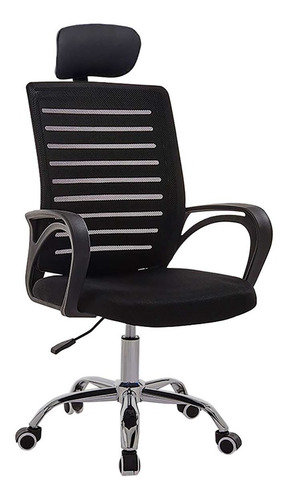 Imagen 4 de 5 de Silla De Oficina Gerencial Collins Alta Negra Giratoria