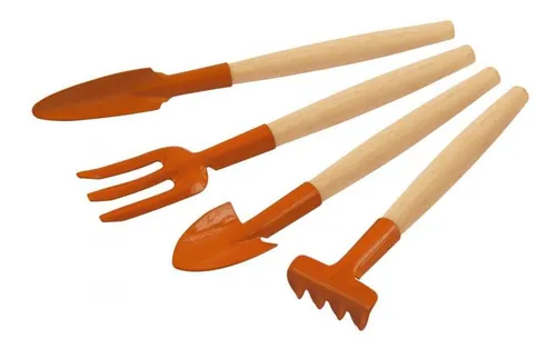 Conjunto Jardinagem Tramontina Metal Cabo Madeira 4 Peças