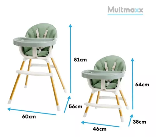 Cadeira de Alimentação Refeição Bebe Portátil, Compacta, Elevatória e Smart  Até 15Kg Multmaxx (Verde)