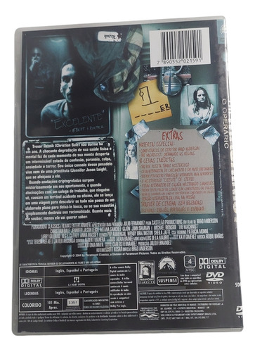 Dvd - O Operario The Machinist Edição Slin - Original