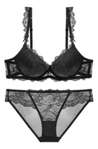 Comprar Conjunto De Sujetador Fruncido De Encaje Bordado Para Mujer,