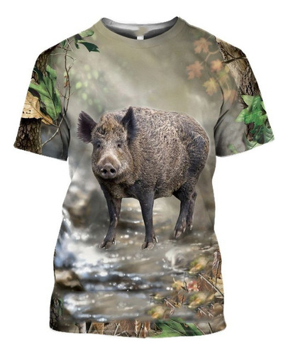 Playera De Camuflaje Impresa En 3d De Jabalí De La Selva