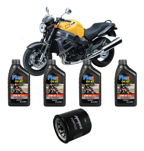 Kit Troca De Óleo Para Honda Cb1100sf 2000 A 2003 Flex 20w50