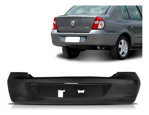 Parachoque Traseiro Clio Sedan 06 07 08 09 10 11 Preto Liso