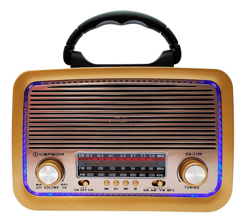 Radio Am Fm Vintage Led Lanterna Usb Bluetooth Aux Cor Colorido