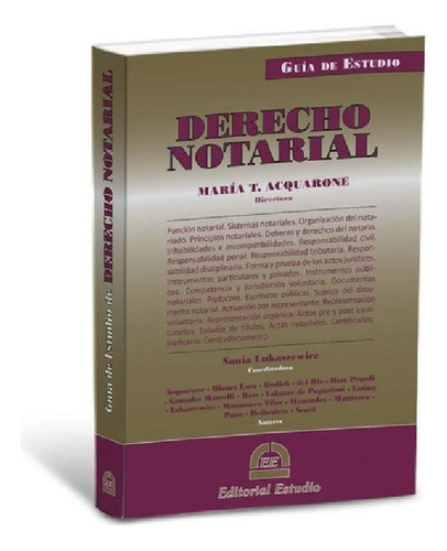 Libro - Guía De Estudio Derecho Notarial - Editorial Estudi