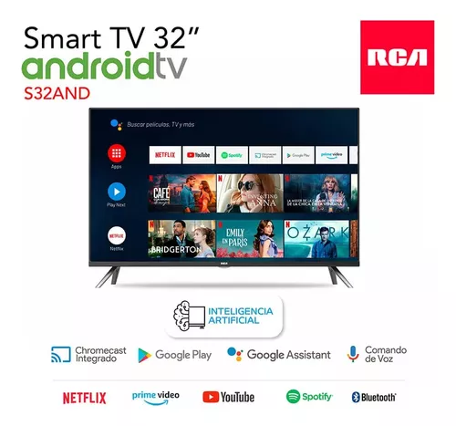 Televisor TV Led 32 Pulgadas Rca C32and Smart Android TV Netflix   Asistente Google
