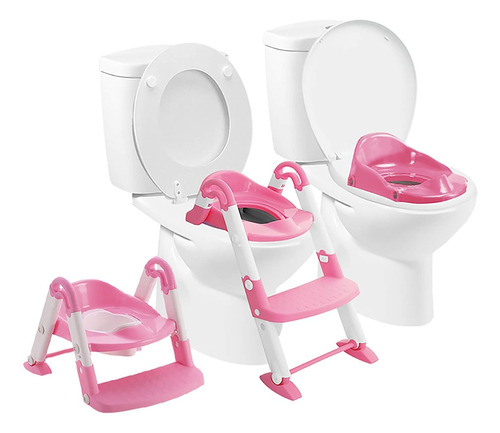 Baño Entrenador Bebe Aeiou Escalera 3 En 1 Niña