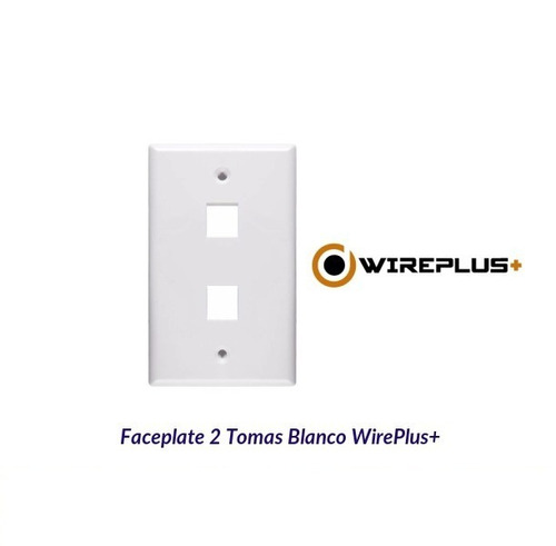 Tapa Faceplate 2 Punto Rj45 Blanca Coupler Jack X 5und